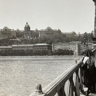 Buda Castle Budapest Stereoview Keystone View Co. 1910s Hungary Danube