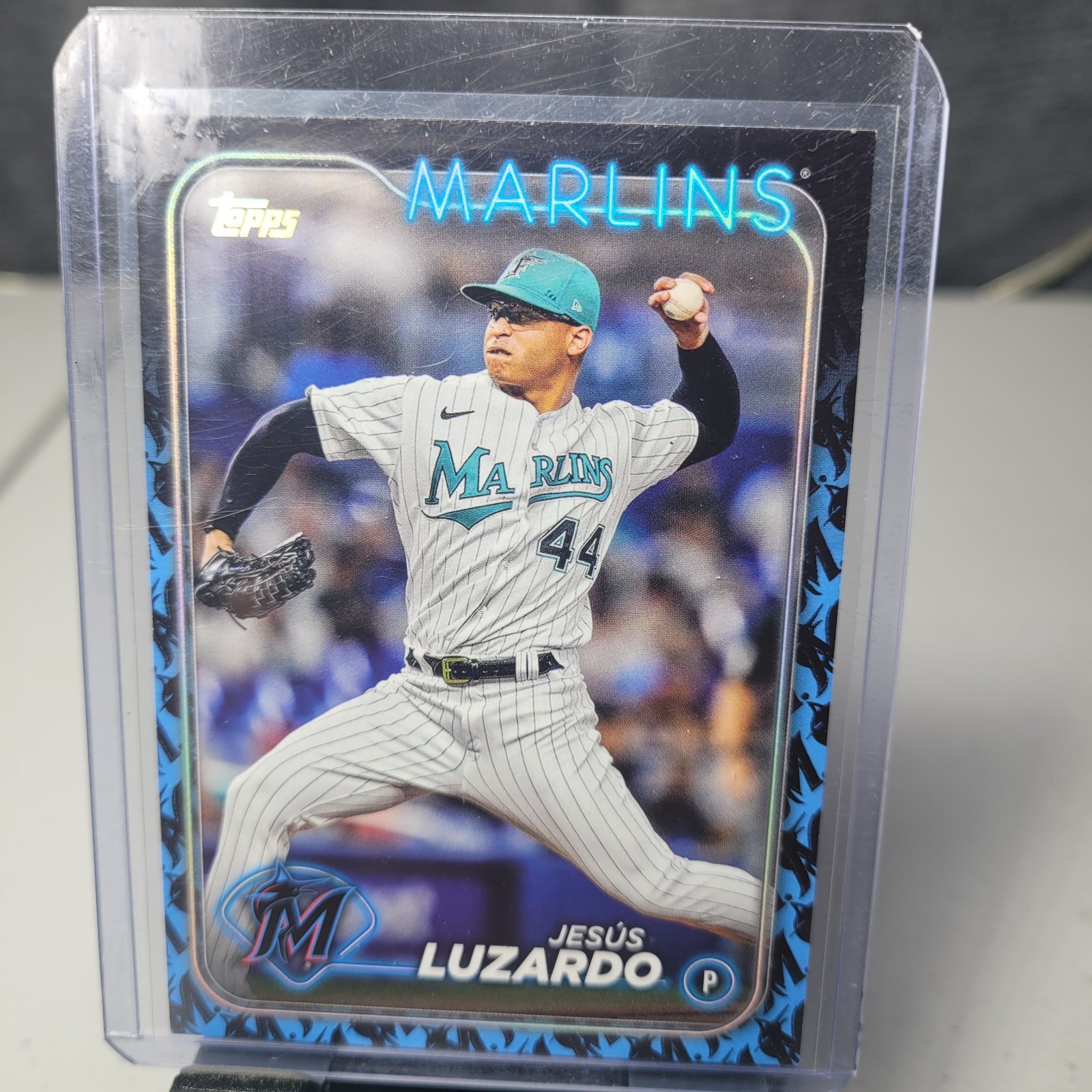 Jesus Luzardo 2024 Topps Series 1 #123 Team Color Border Marlins