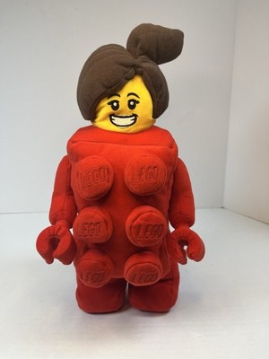 Manhattan Toy Lego Brick Suit Girl Red Plush Stuffed Figure Toy Size 15 Inch