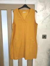 Nutmeg ladies Midi Pinafore Dress 20 Mustard Yellow sleeveless Summer Casual