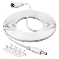 Flat 12V DC Power Extension Cable 5.5mm x 2.1mm 5521 Adapter Cord 30 FT