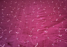 Suite 109 Queen Duvet Cover All Over Embroidered Silk Blend Burgundy India