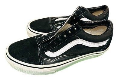 Vans -Off The Wall Old Skool Black/ White Suede  ( Women 7 / Men 5.5 ) No Laces
