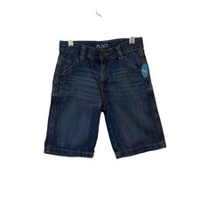The Children  s Place Boys Denim Adjustable Waist Shorts Dark Wash Boys 6 NWT