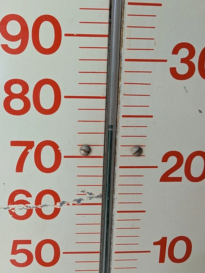 Antiguo termómetro años 50 único en su clase 38-1/4" X 8" Foto 4 de 4