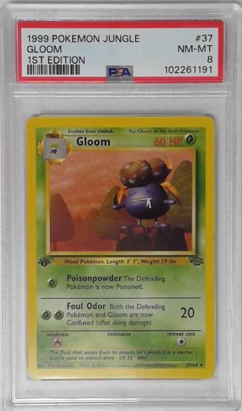 1x  V1706: 1999: Gloom: 37/64: 1ST Edition: Jungle: PSA: 8: NM-MT: 102261191 Gra