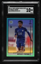 2020 Merlin Collection Chrome UCL Aqua Refractor Wesley Fofana SGC 10 Rookie RC