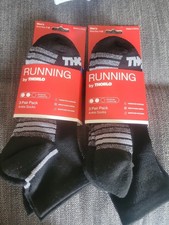 Running by Thorlo Men 3 Pack Black Logo Blend Ankle Socks Size 7-12 X2