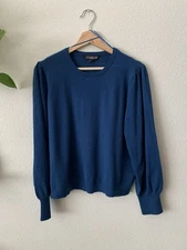 Studio 19 Women’s Navy Blue Size XL Long Sleeve Puff Shoulder Sweater