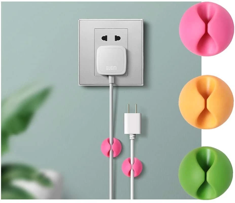 Carrete de cable organizador de 10 piezas cargador de gestión de cables clip de escritorio soporte de cable EE. UU. Foto 4 de 4