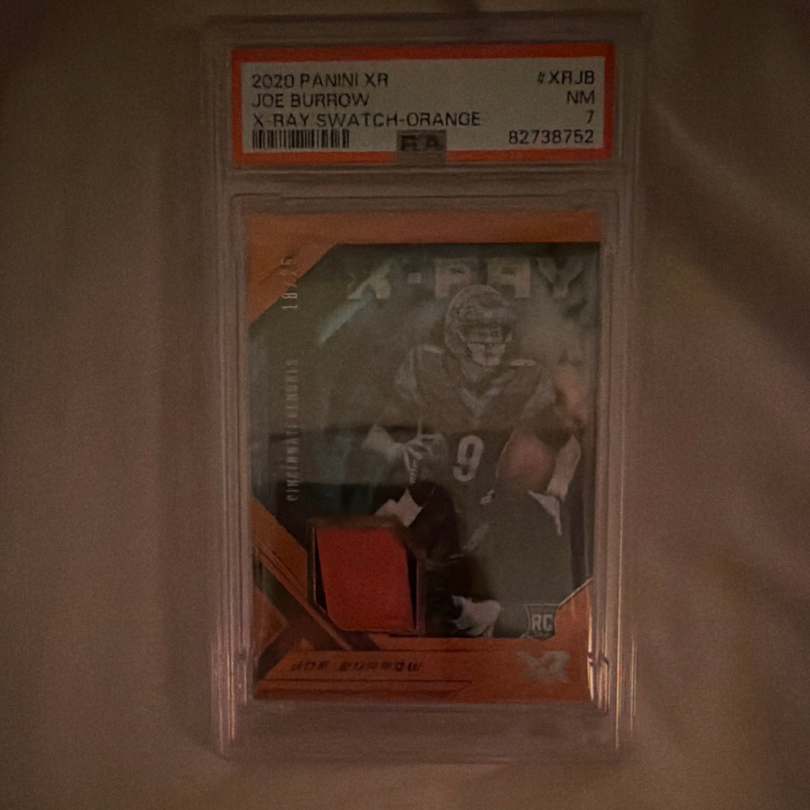 Joe Burrow Panini XR X-Ray Swatches #XRJB Orange