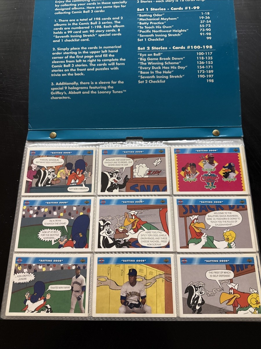 1992 Upper Deck Comic Ball 3 Baseball Cards 1-198 You Pick- Looney