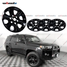 Black For 2014-2024 Toyota 4 Runner SR5 17" Wheel Skins Hub Caps Full Rim Covers