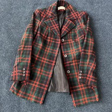 Vintage Pendleton Skirt Suit Womens 8 Red Green Tartan Plaid Virgin Wool USA 80s