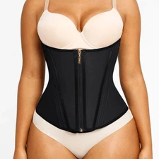 Shapellx AirSlim Core Control Latex Waist Trainer Black Size Large New With Tags