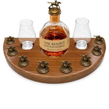 Blanton's Bourbon Stopper Display, Natural Brown With Silver Metal Hoop