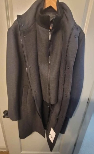 Zara Men's Coat With Detachable High Double Collar Size M NWT image 2