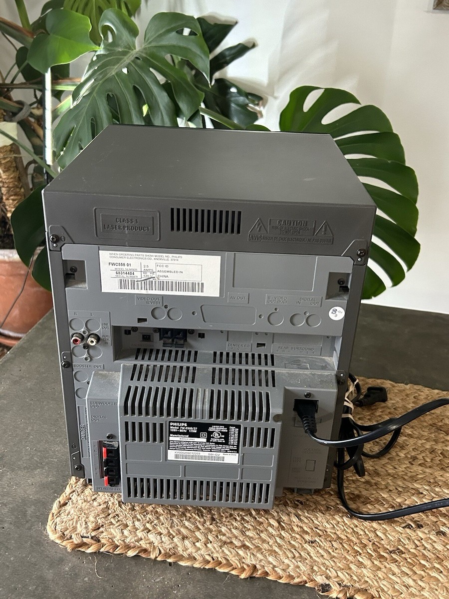 Philips FW-C555 Mini HiFi System For Parts Radio Works CD & Tape