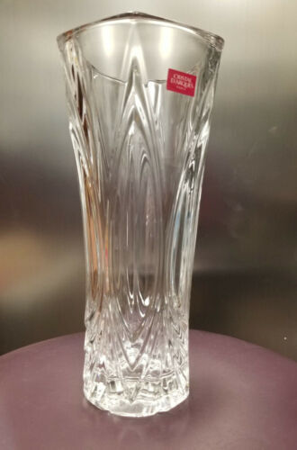Swedish STROMBERGSHYTTAN Crystal Art Glass CUT FLORAL Sweden VASE