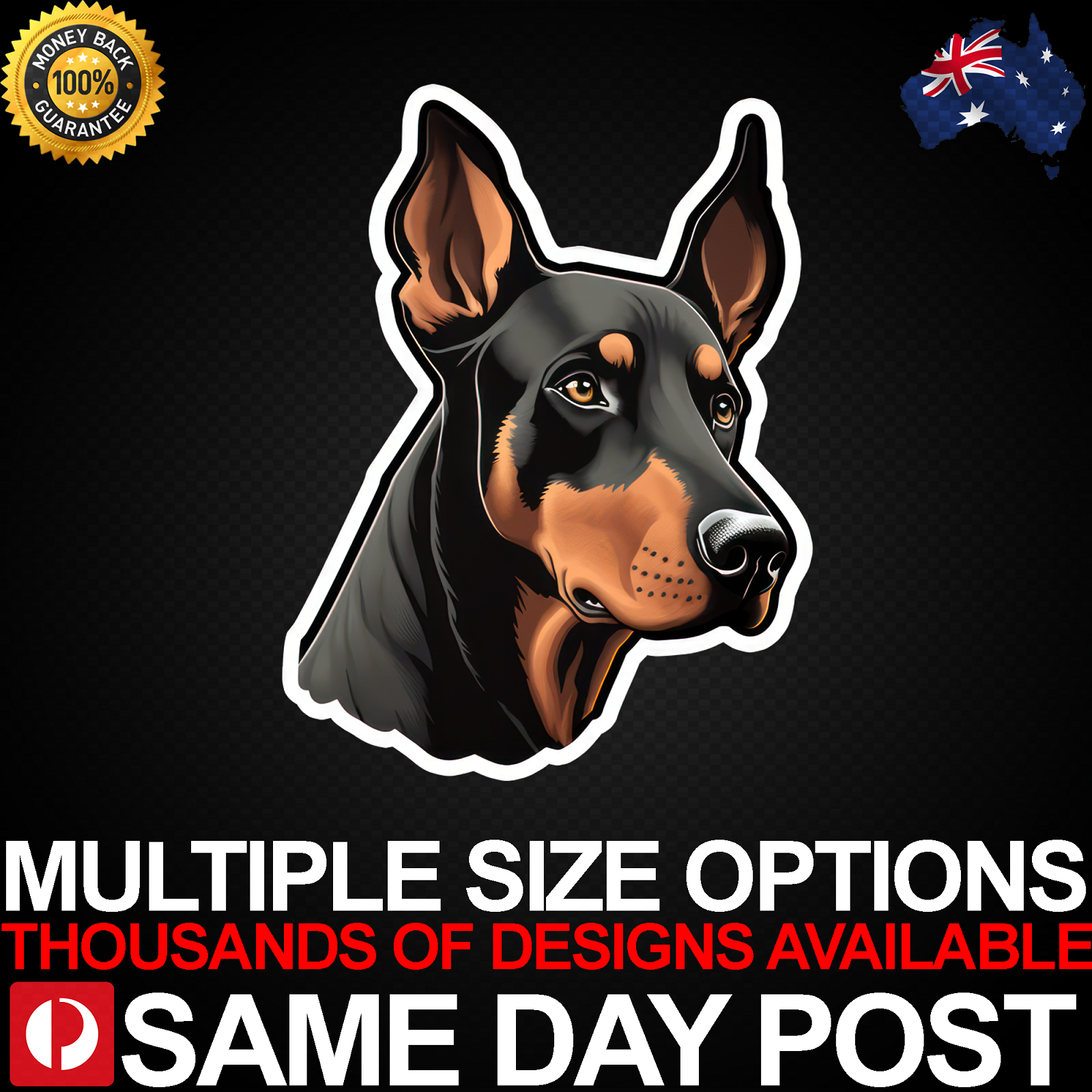 Affordable Doberman Head Vinyl Car Sticker or Laptop Decal for Dog Lovers