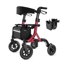 Walkers for Seniors, Rollator Walker with Seat, 10" Rubber Wheels All Terrain...