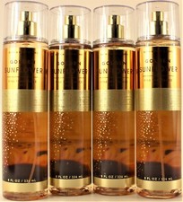 QTY 4 - Bath  Body Works GOLDEN SUNFLOWER Fine Fragrance Body Mist Spray 8Oz