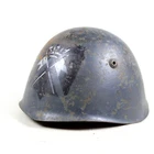 ITALIAN M33 HELMET FRANCO'S FASCIST'S GUARD PARADE SPANISH CIVIL WAR GRAY BLUE