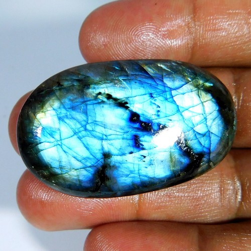 Cabochon Di Labradorite Multi Flash: Pietra Preziosa Rotonda Fatta A Mano (32 X 6,5 Mm) - Italia - Foto 2