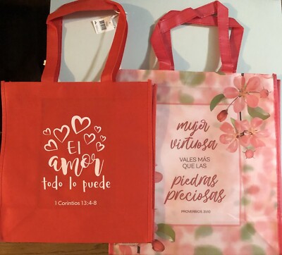 2 Bolsas Tote L Y M El Amor Todo Lo Puede, Y Mujer Virtuoso, Cantidad Limitada