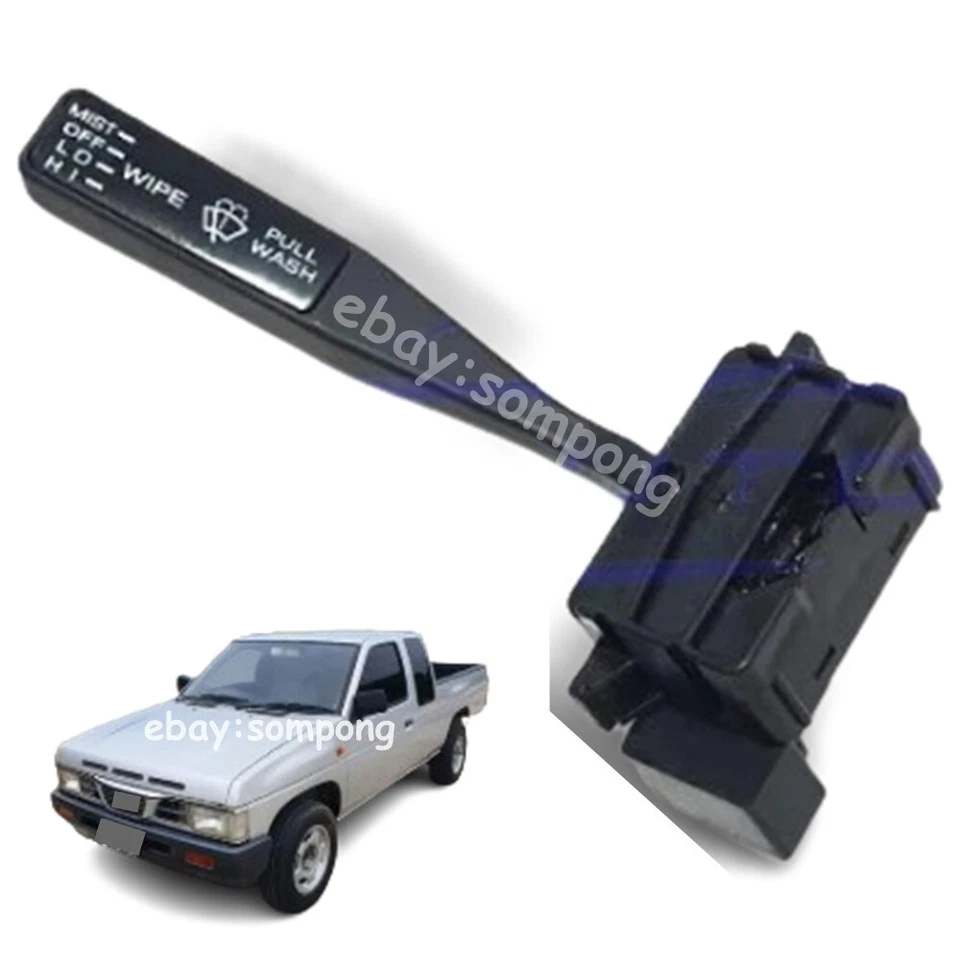 Interruptor limpiaparabrisas y lavadora negro para camioneta LHD Nissan D21 Big-M 89-97. Foto 4 de 4