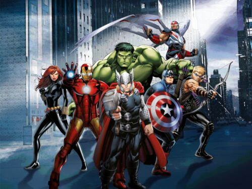 Kids bedroom Marvel Avengers Wallpaper photo wall mural Giant size +  adhesive | eBay