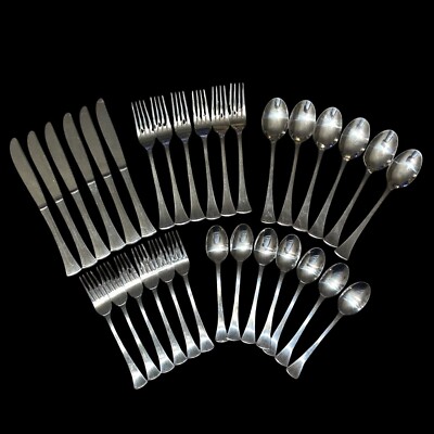 VTG Farberware China Silverware Set Of 31 Hard To Find Minuet Peacock Style