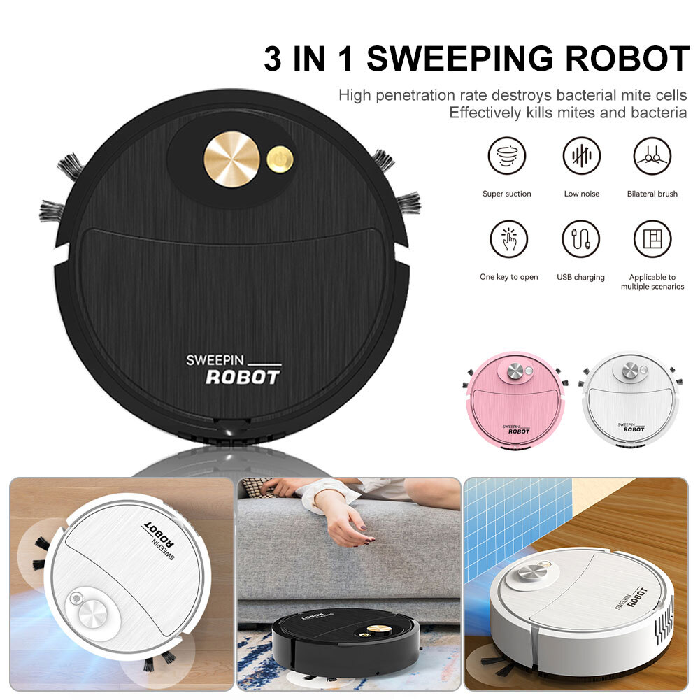 Robot Vacuum Cleaner, 3.7W Automatic Smart Mini Sweeping Cleaning Sweeper Robot-image