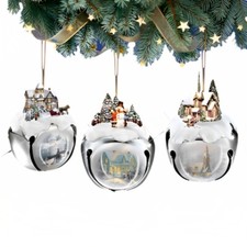 Ashton-Drake Winter Sleigh Bells #3 Ornament Set of 3 by Thomas Kinkade 3-inches