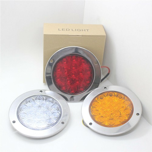 16LED Round Reverse Stop Rear Tail Light Truck Trailer RV Brake Turn Signal Lamp - Picture 10 of 12