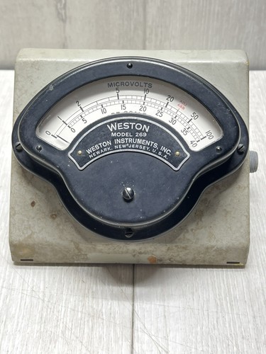 Vintage Weston Model 269 Microvolts DB Scale From Naval Ship Monmouth Electric C