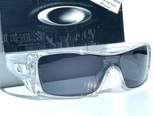 NEW Oakley BATWOLF Shiny Clear POLARIZED Galaxy Black Lens Sunglass 9101 - Picture 2 of 14