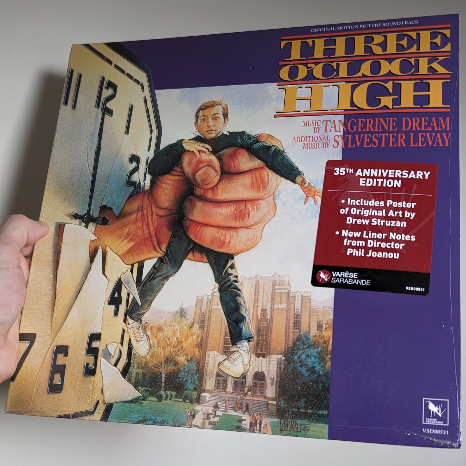THREE O'CLOCK HIGH (1987) Soundtrack by Tangerine Dream *SEALED* VINYL w/POSTER!