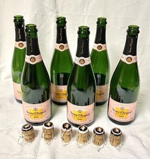 Set of 6 Veuve Clicquot BRUT ROSE CHAMPAGNE 750ML EMPTY BOTTLE w/Cork  Cage