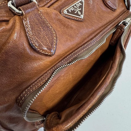 PRADA Y2K Brown Leather Shoulder Bag - Picture 17 of 23