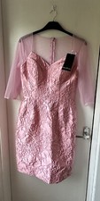 White Rose Occasions MOB Weddings Christening Women’s Pink Midi Dress Size UK 14