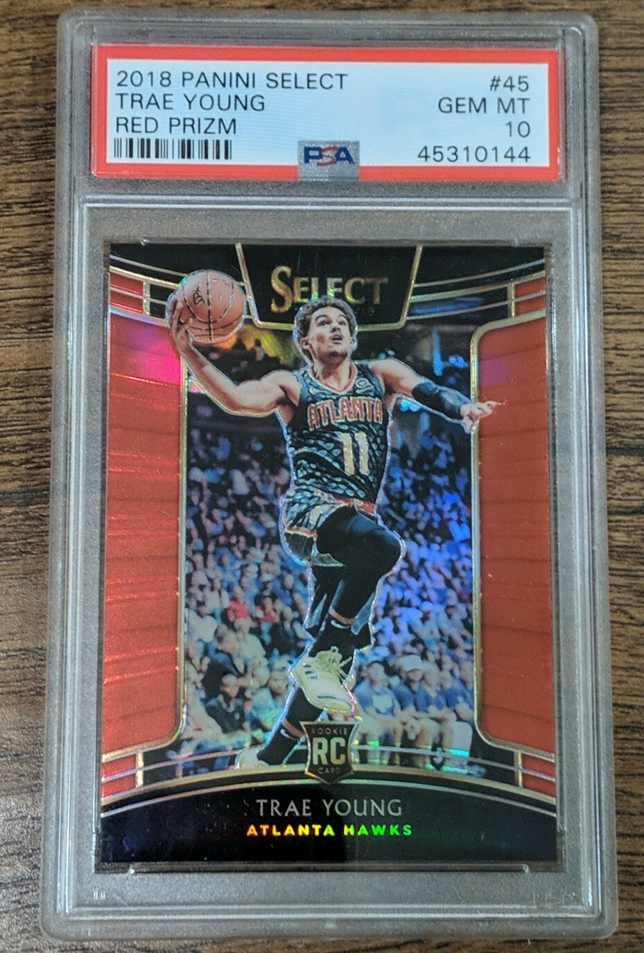 2018 Select Red Prizm Trae Young ROOKIE RC 42/199 #45 PSA 10 GEM MINT SP