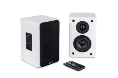 Paar weiße ConXeasy S603 30 W Lautsprecher mit Bluetooth & integriertem Verstärker