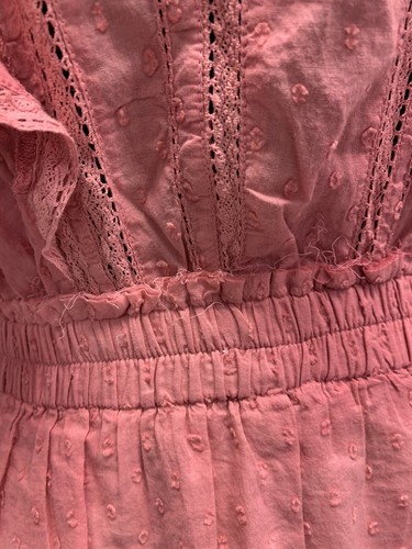 Love Shack Fancy Natasha Dress Bordeaux Hand Dye Pink Tiered Short Cotton M NEW - Picture 4 of 20