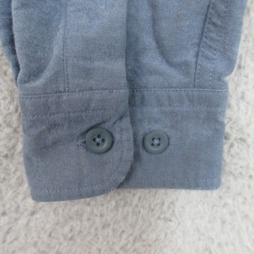 Camicia LL Bean Shacket uomo L blu cotone bottoni pesante utility abbigliamento da lavoro - Foto 7 di 18