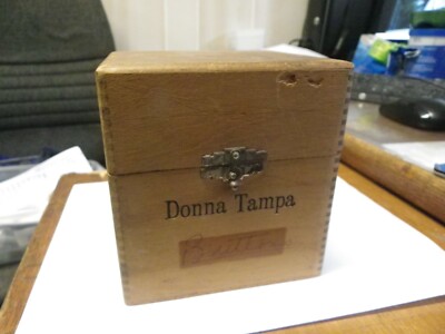 Donna TAMPA CIGAR TOBACCO COMPANY ~WOOD CIGAR BOX~DOVETAIL Factory #136 ...