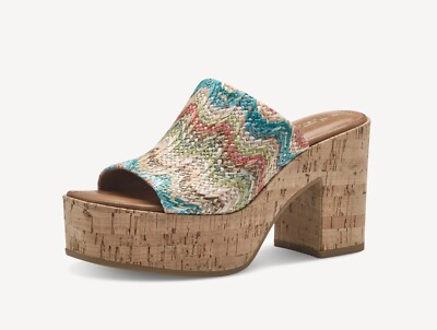 Tamaris 27227-42 Sandalen Pantoletten Leder Mehrfarbig Absatz 10 cm LISTENRABATT