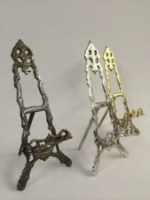 BRASS NICKEL BRONZE EASEL 25cm PLATE DISPLAY PICTURE STAND WEDDING B04-10"
