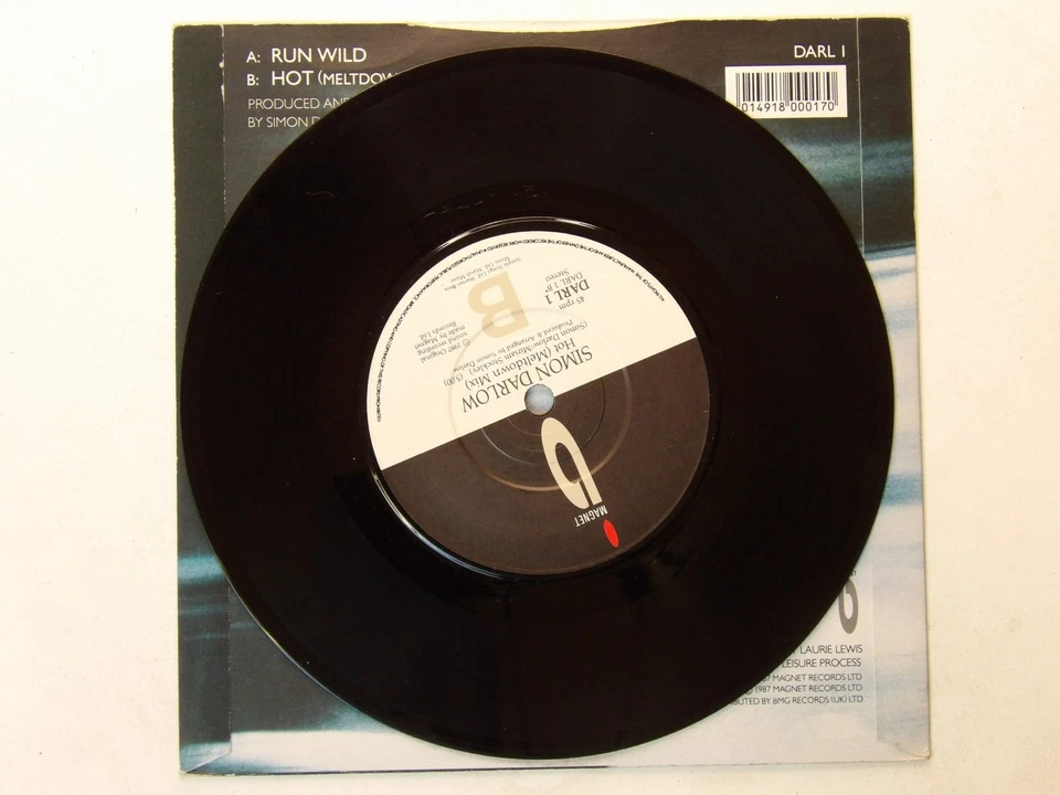 Simon Darlow:   Run Wild  Near Mint  UK   1987   7" - Image 2 of 4