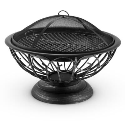 Feuerschale 75cm Garten Feuerkorb Gartenkamin Gartengrill mit Funkenschutz Stahl